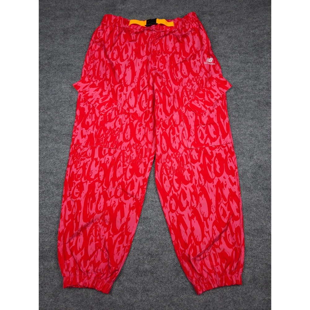 New Balance x Coco Gauff Pants Joggers Women's Large Pink Belted AOP Graphic